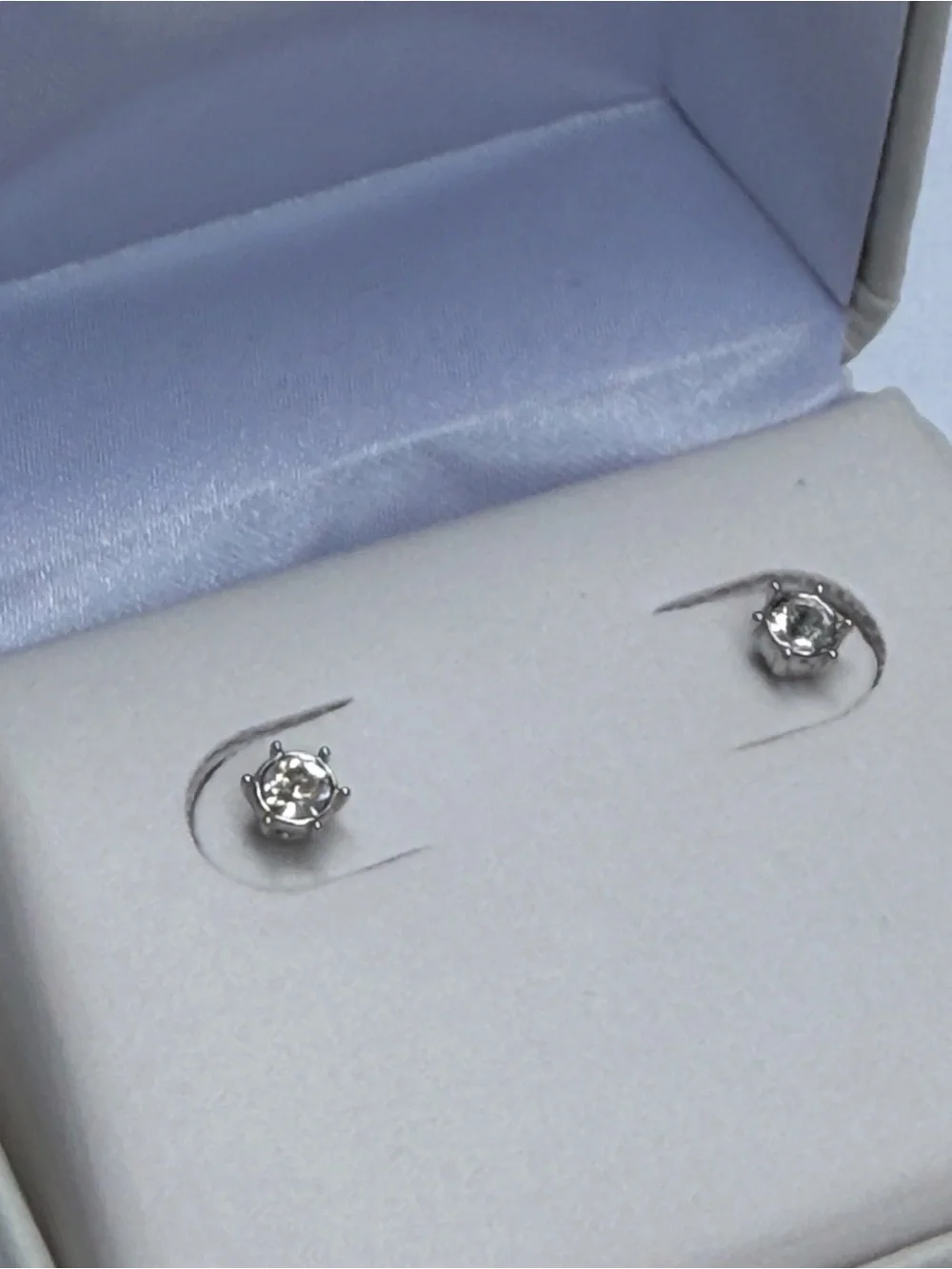 Swarovski Clear Crystal Solitaire Stud Earrings - Silver Tone